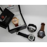 A Russian Soyuz Premium rose gold plated skeleton watch, number 611-851-0850 in original box with
