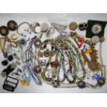 Deco clips, vintage earrings, beads etc Condition Report: Not available for this lot