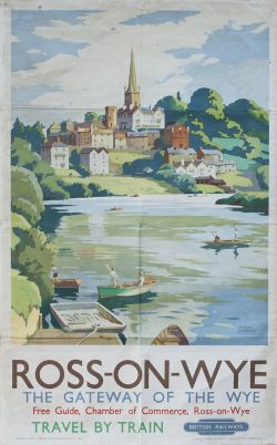 Poster BR(W) ROSS-ON-WYE THE GATEWAY OF THE WYE by Frank Sherwin. Double Royal 25in x 40in.