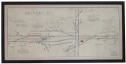 LMR signal box diagram BEDFORD No1, full colour with FROM SANDY and BLETCHLEY either end, dated