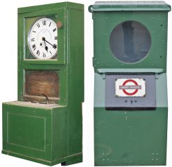 London Transport Clocking In clock by Gledhill Brook with pendulum fusee movement (not checked)