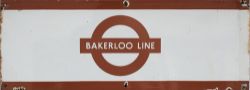 London Underground enamel frieze sign BAKERLOO LINE. In very good condition with minor edge