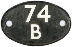 Shedplate 74B Ramsgate 1950-1958. Face restored with clear casting marks to front and BR(S)
