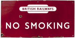 BR(M) enamel sign BRITISH RAILWAYS (in totem) NO SMOKING. In good condition with minor chipping