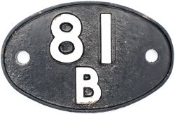 Shedplate 81B Slough 1950-1964 with sub sheds Aylesbury to 1950, Marlow to 1962 and Watlington to