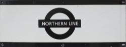 London Underground enamel frieze sign NORTHERN LINE. In good condition with minor edge chipping,