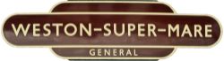 Totem BR(W) HF WESTON-SUPER-MARE GENERAL from the former Great Western Railway station between