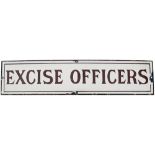 Post Office enamel doorplate EXCISE OFFICERS. Measures 18in x 4in and is in excellent condition. A