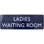 BR(E) enamel doorplate LADIES WAITING ROOM. In excellent condition measures 18in x 6in.