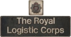 Nameplate THE ROYAL LOGISTICS CORPS and Badge ex BR class 47 47033. Built at Crewe in August 1964,