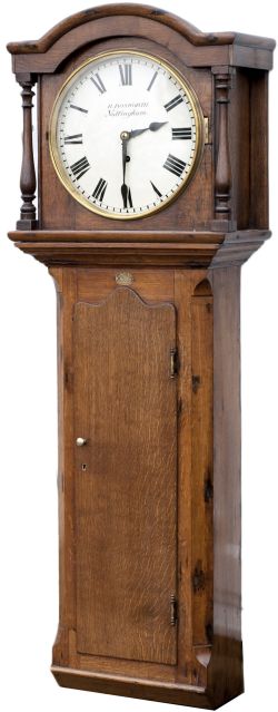 Midland Railway 12in dial longcase clock by Reuben Bosworth of Nottingham. The original case with