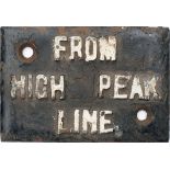 London and North Western Railway signal lever lead. FROM HIGH PEAK LINE. Rectangular cast iron in