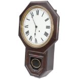 North British Railway 13in mahogany cased drop dial railway clock supplied to the NBR circa 1900