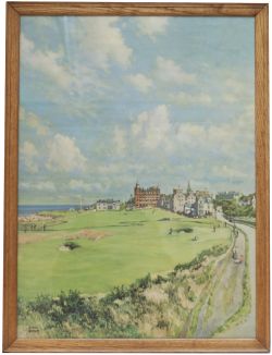 BR(SC) Waiting Room Poster of the golf course at ST ANDREWS by J. McIntosh Patrick showing the