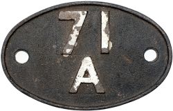 Shedplate 71A Eastleigh 1950-1963 with sub sheds of Andover Junction, Fratton, Lymington, Winchester