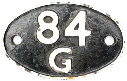 Shedplate 84G Shrewsbury 1950-1961 with sub sheds Builth Road, Clee Hill to 1960, Coalport, Craven