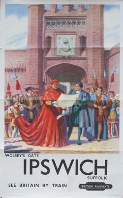 Poster BR(E) WOLSEY'S GATE IPSWICH by Lance Cattermole. Double Royal 25in x 40in. In good
