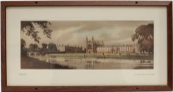 Carriage Print CAMBRIDGE by Cyril H Barraud. A very rare mounted print from the LNER Original