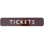 BR(W) FF enamel doorplate TICKETS measuring 18in x 3.5in. In very good condition with minor