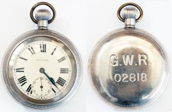 Great Western Railway post grouping nickel cased pocket watch with Swiss Record 15 Jewel movement.