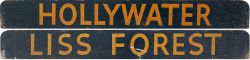 Longmoor Military Railway wooden carriage board HOLLYWATER-LISS FOREST. In very good original