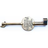 GWR brass Gangers Key with a configuration A key on the other end POSSESSION OF THIS KEY