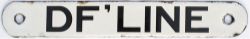 LNER enamel cab shedplate DF'LINE (Dunfermline). Black on white enamel in very good condition.