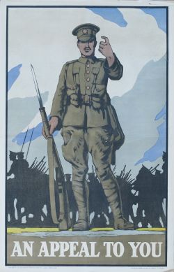 World War I poster AN APPEAL TO YOU measuring 25in x 37.5in and published by The Parliamentary