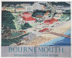 Poster BR(S) BOURNEMOUTH by V. L. Danvers. Quad Royal 40in x 50in published in 1947. A rare poster