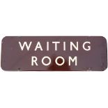 BR(W) FF enamel doorplate WAITING ROOM measuring 18in x 6in. In very good condition with minor