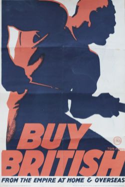 Advertising poster BUY BRITISH by Tom Purvis, issued by The Empire Marketing Board S.W.B 62 circa