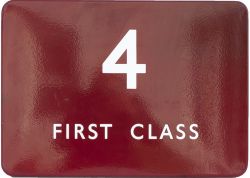 BR(M) FF enamel railway sign 4 FIRST CLASS. In excellent condition measures 21in x 15in. An