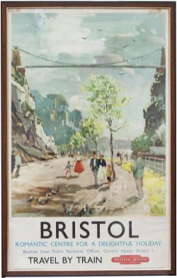 Poster BR(W) BRISTOL ROMANTIC CENTRE FOR A DELIGHTFUL HOLIDAY by L. A. Wilson. Double Royal 25in x