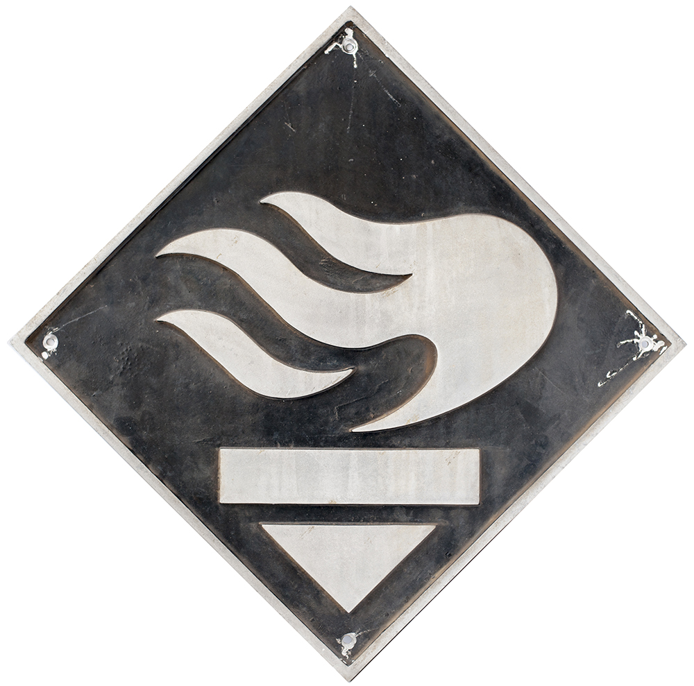 Depot plaque RIPPLE LANE. Rectangular cast aluminium measuring 17.75in x 17.75in. In ex loco