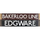 A pair of London Underground carriage destination enamels; double sided EDGWARE - KENNINGTON, single