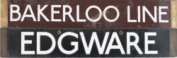 A pair of London Underground carriage destination enamels; double sided EDGWARE - KENNINGTON, single