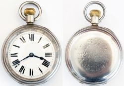 London & South Western Railway nickel cased pocket watch with American Waltham Watch Co movement