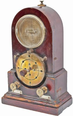 Midland Railway mahogany cased Telegraph Test Instrument marked on the dial TELEGRAPH WORKS