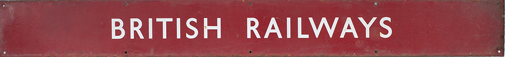 BR(M) Quad Royal enamel Poster Board heading. In very good condition measures 50.5in x 5.75in.