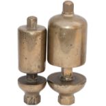 GWR brass locomotive whistles a pair of large and small in good cleaned condition.