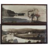 LMS sepia carriage Prints a pair. LOCH LOMOND & BEN LOMOND and GRANTOWN, STRATHSPEY. SCOTLAND.