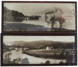 LMS sepia carriage Prints a pair. LOCH LOMOND & BEN LOMOND and GRANTOWN, STRATHSPEY. SCOTLAND.