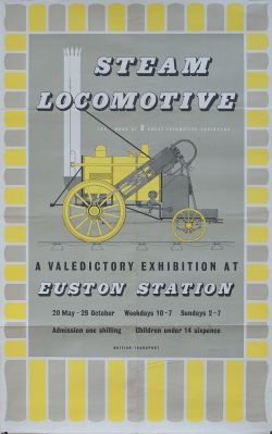 Poster BR(M) A VALEDICTORY EXHIBITION AT EUSTON STATION 20TH MAY - 29TH OCTOBER 1955 by Hasler