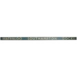 Carriage board WATERLOO SOUTHAMPTON DOCKS. In good condition measuring 132in long. From one of the