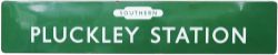 BR(S) FF enamel station sign PLUCKLEY STATION with British Railway Southern totem at the top. From