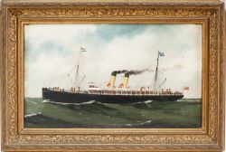 Original oil painting on canvas of GREAT EASTERN STEAMSHIP BERLIN by J. Randle October 09 ?