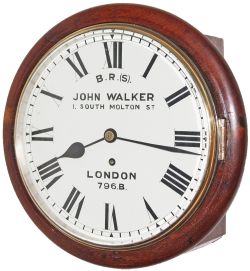 LB&SCR 10 inch Mahogany cased fusee dial clock with a cast brass bezel, manufactured for the