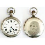 Midland & Great Northern Railway nickel cased Railway Pocket Watch with top wind and top set Swiss