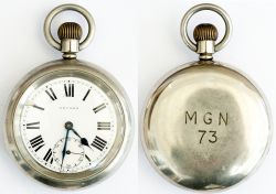 Midland & Great Northern Railway nickel cased Railway Pocket Watch with top wind and top set Swiss