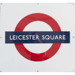 London Underground enamel target/bullseye LEICESTER SQUARE. Rectangular enamel measures 26in x